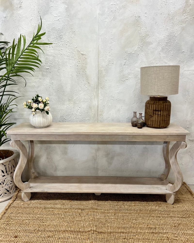 Hand Carved Mango Wood Console Table Kirei Home Ltd