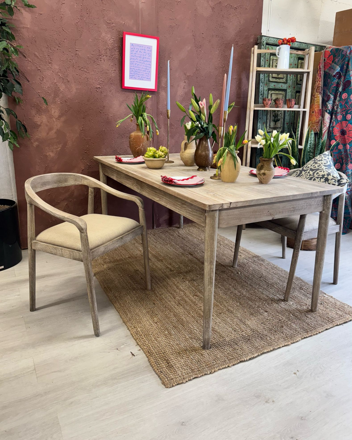 Mango Wood Dining Table & Chairs – Natural Finish (Buy Separately or as a Set)
