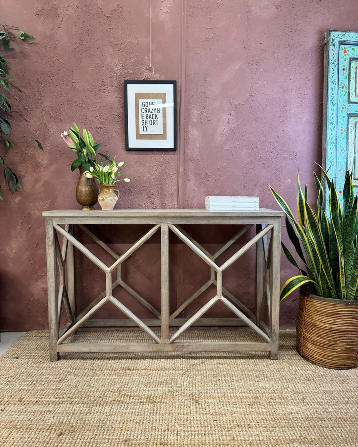 Contemporary Mango Wood Console Table