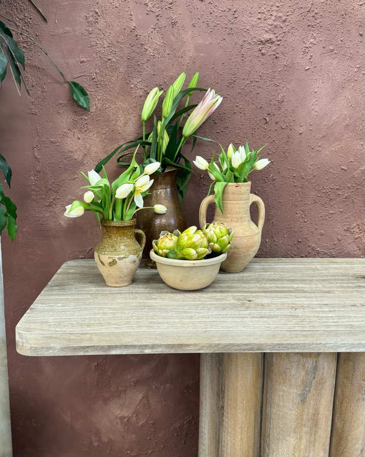 Mango Wood Console Table – Bleached & Limewashed Finish