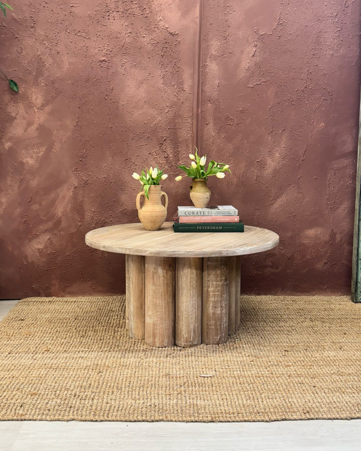 Mango Wood Coffee Table – Bleached & Limewashed Finish
