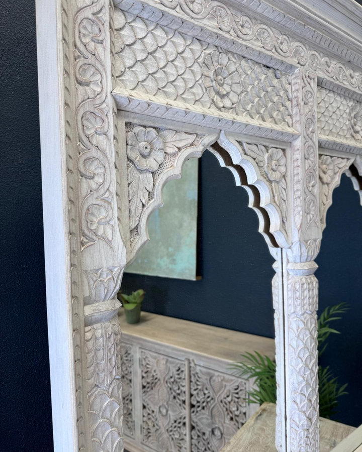 Indian Mango Wood 2 Arch Mirror
