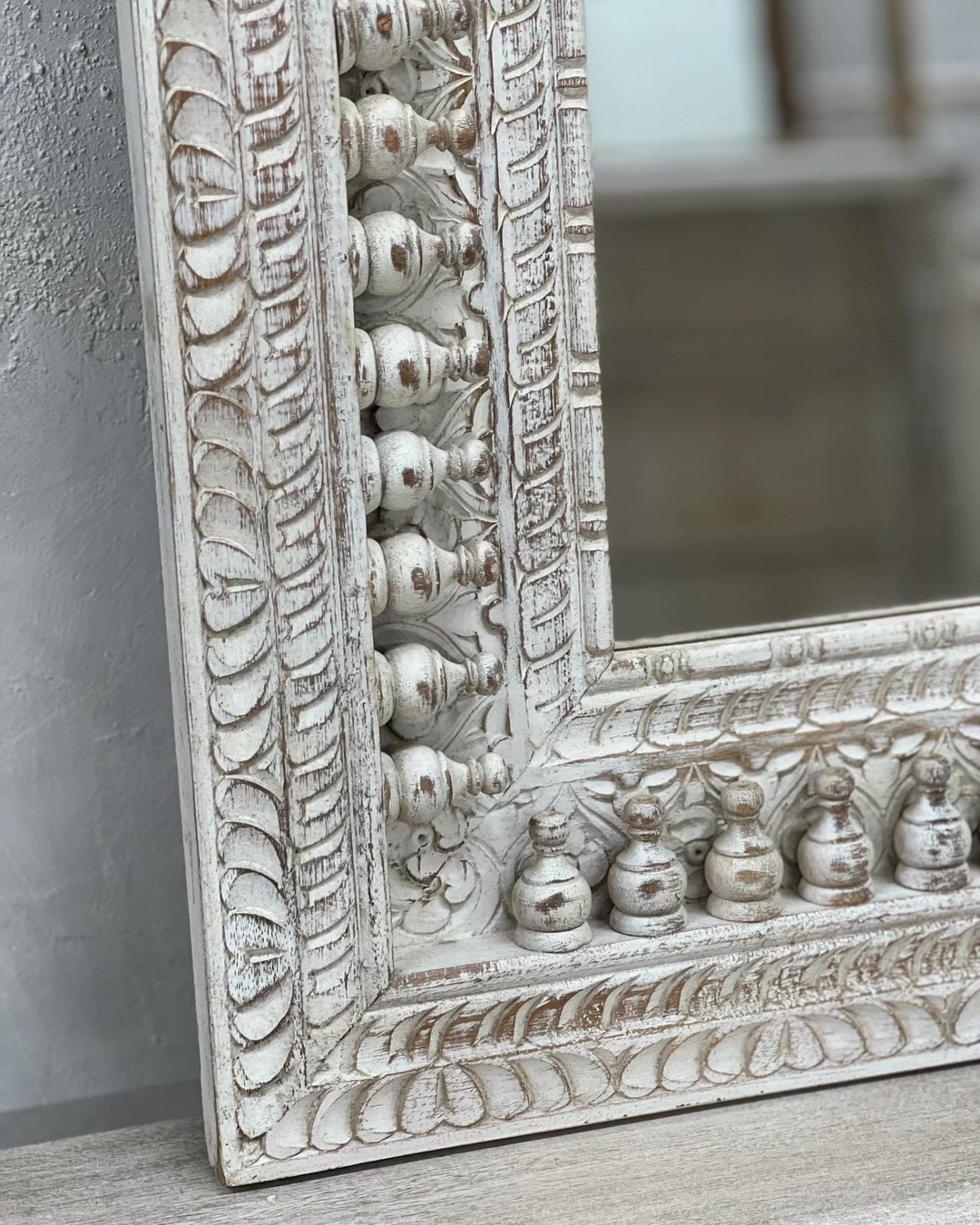 Exquisite Hand-Carved Large Square Mirror
