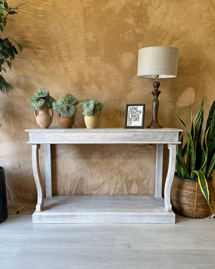 Elegant Hand-Carved Mango Wood Console Table