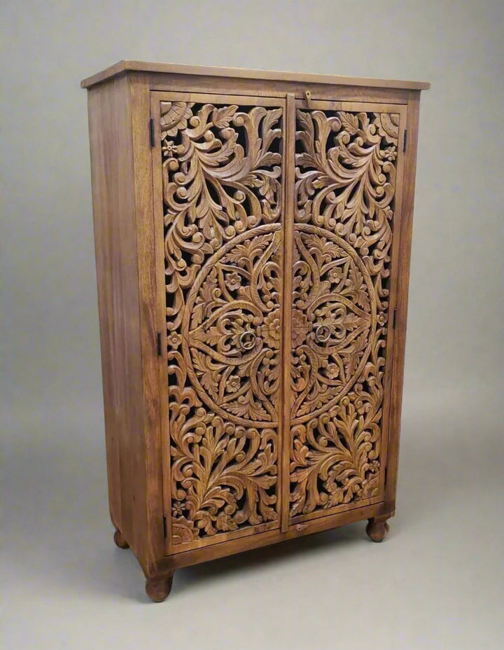 Beautiful Hand Carved Mango Wood Wardrobe