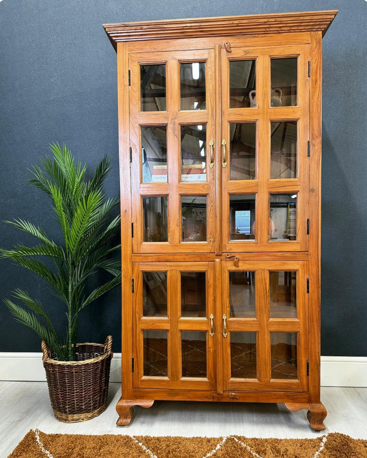 Vintage Glass Panelled Cupboard / Armoire