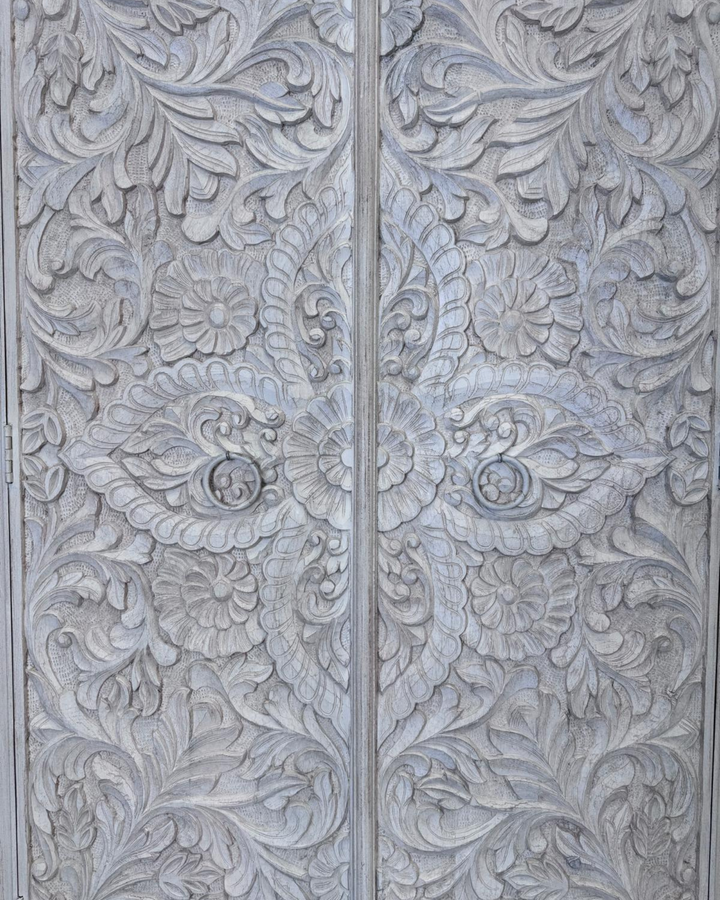 Hand-Carved Mango Wood Wardrobe