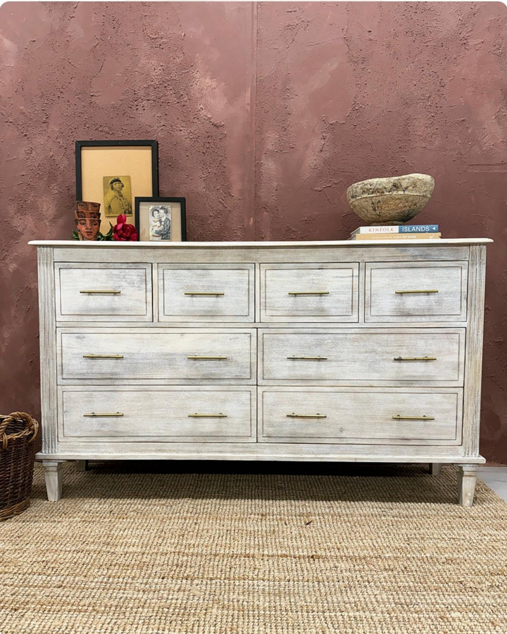 Eight Drawer Mango Wood Chest of Drawers