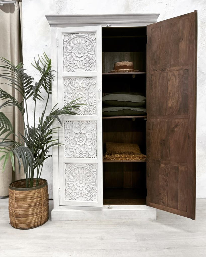 Magnificent Hand-Carved Mango Wood Wardrobe