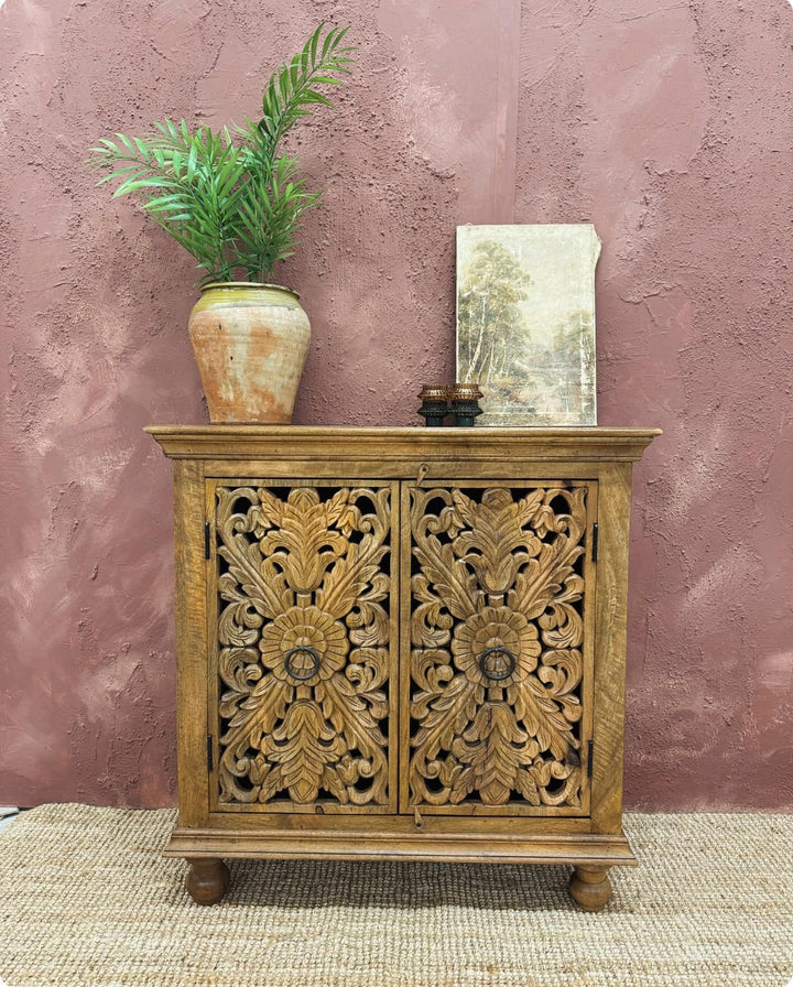 Exquisite Hand-Carved Mango Wood Sideboard - (KHSD87N)
