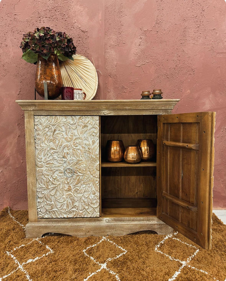 Two Door Mango Wood Sideboard - (KHSD98C)