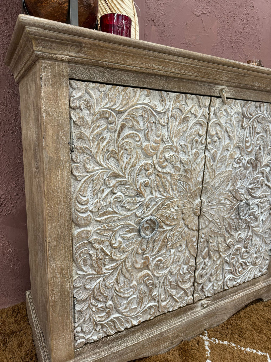 Two Door Mango Wood Sideboard - (KHSD98C)