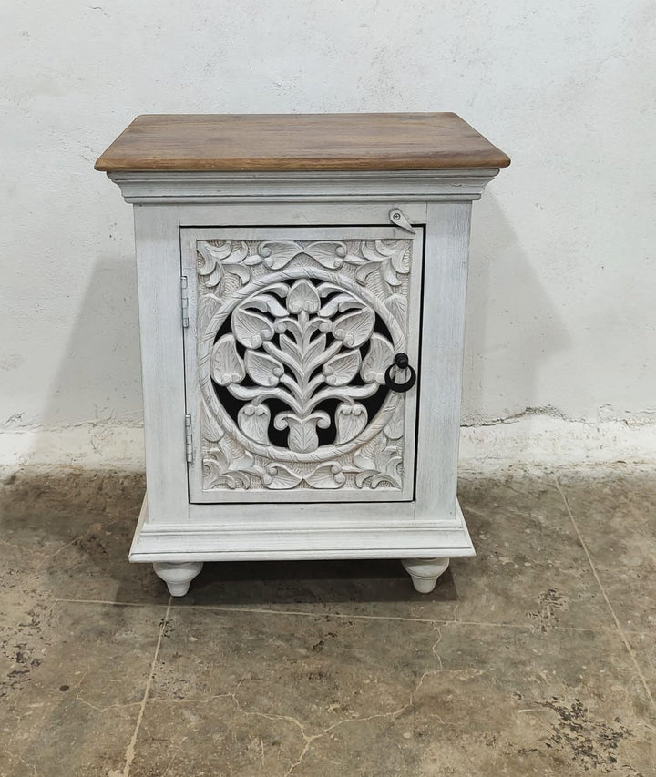 Pair of Small Hand Carved Bedside Tables