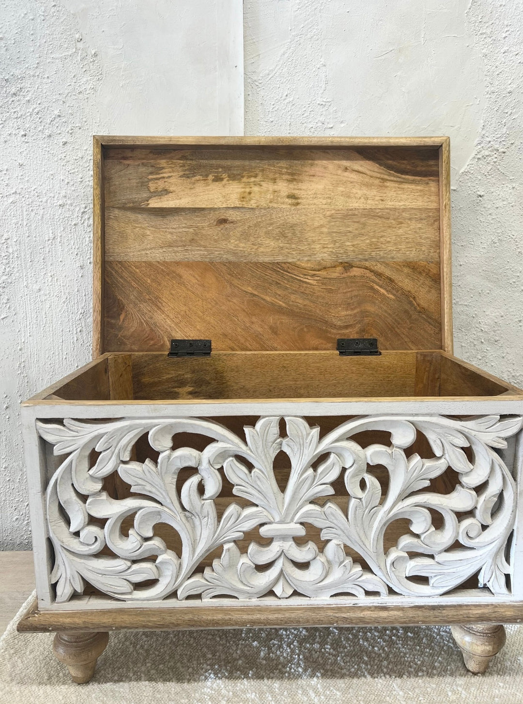 Mini Carved Mango Wood Storage Box
