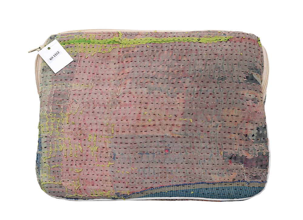 Kantha Tablet Sleeve – Blush Faded Kantha Stitch (10")