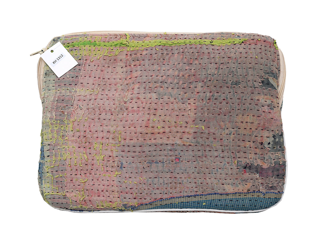Kantha Tablet Sleeve – Blush Faded Kantha Stitch (10")