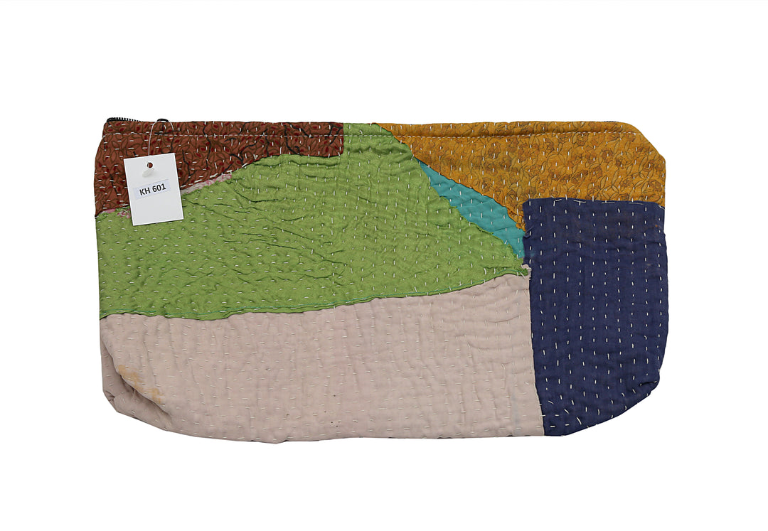 Large Wash Bag – Hand-Embroidered Vintage Sari Patchwork