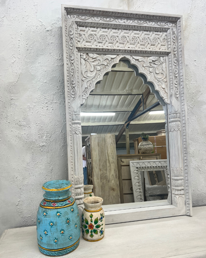 Large single arched mirror