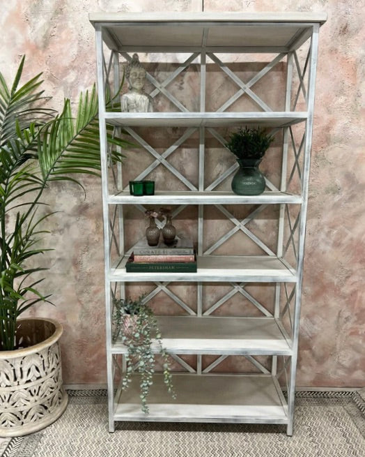 Metal Framed Stand Alone Bookcase / Shelving Unit