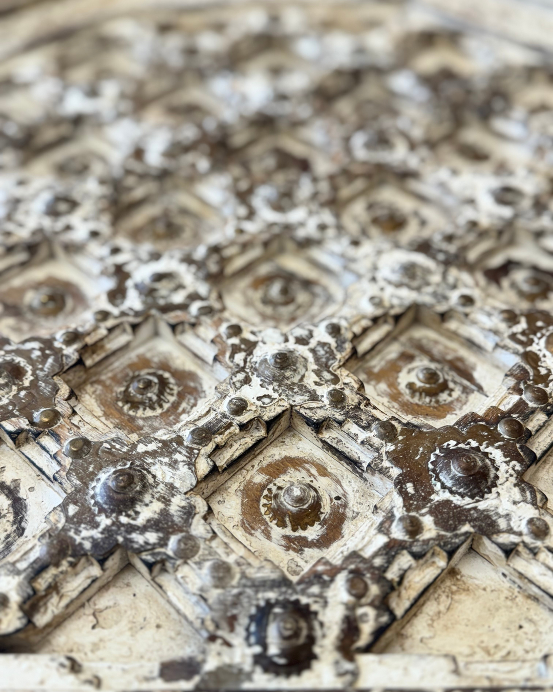 Hand-Carved Octagonal Coffee Tables – Reclaimed Wood with Whitewashed Finish