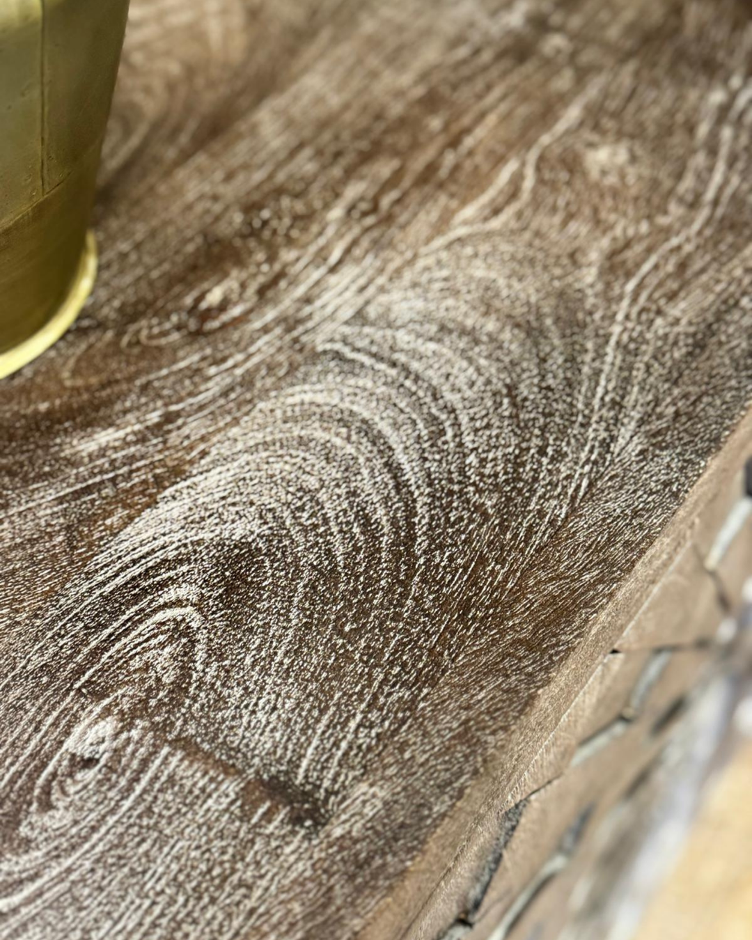 Sandblasted Mango Wood Sideboard – Rising Sun Pattern