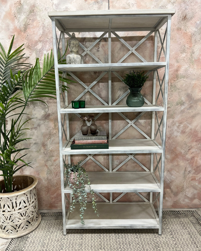Metal Framed Stand Alone Bookcase / Shelving Unit
