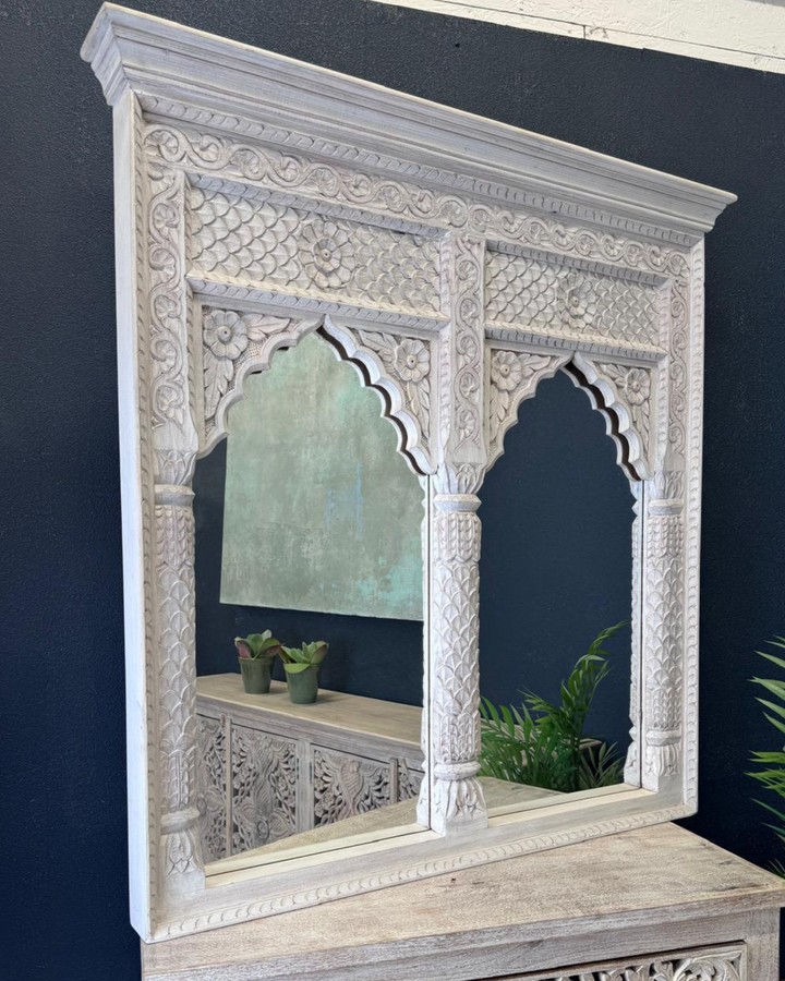 Indian Mango Wood 2 Arch Mirror