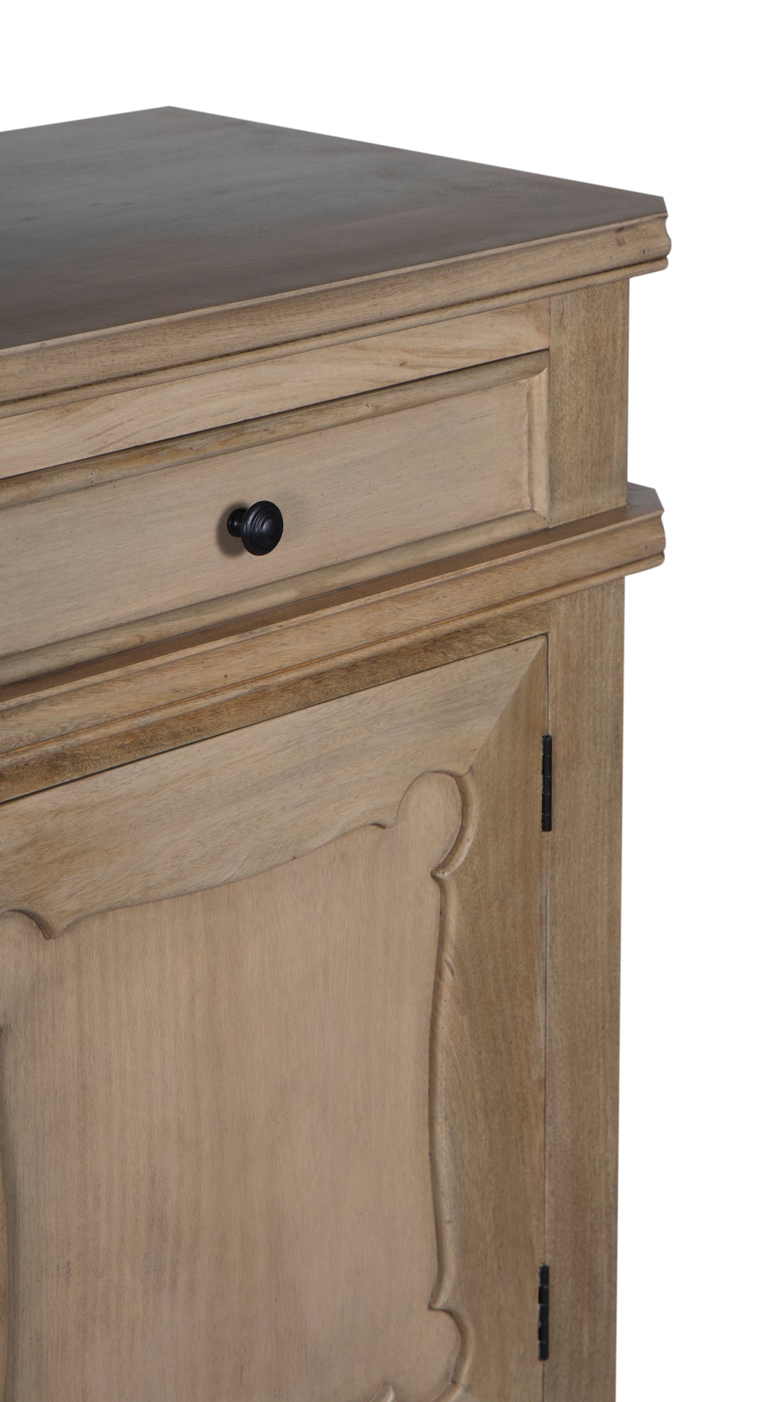 Natural Mango Wood Sideboard with Two Doors, Two Drawers and Internal Shelf