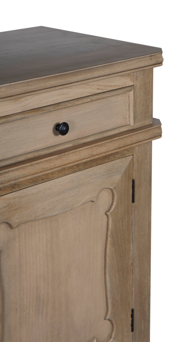 Natural Mango Wood Sideboard with Two Doors, Two Drawers and Internal Shelf