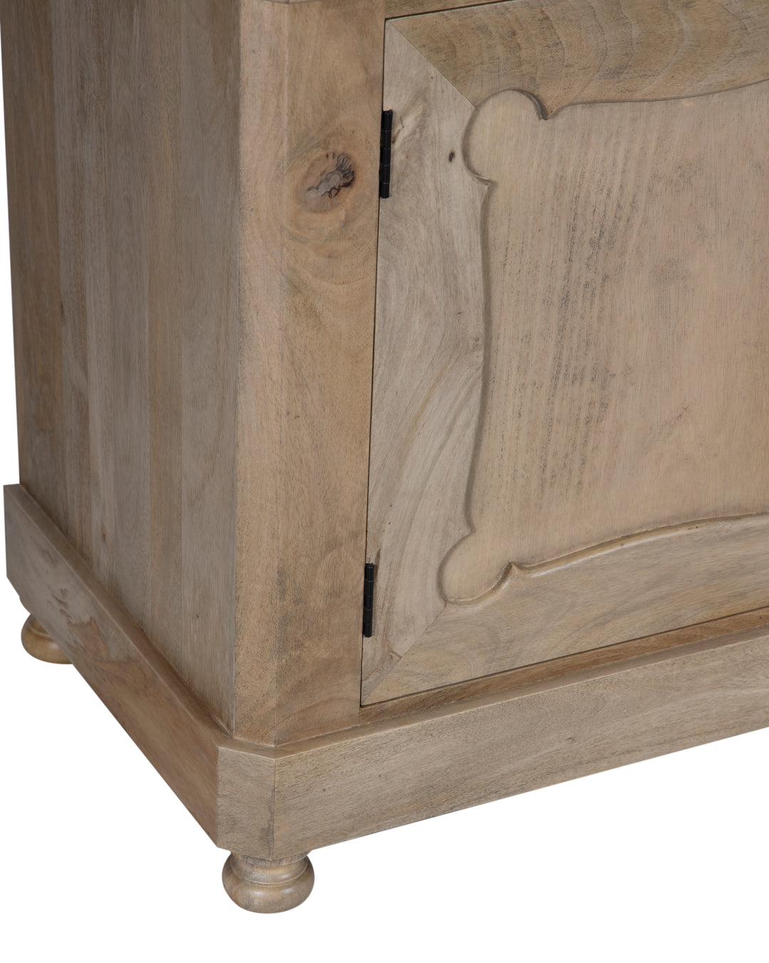Natural Mango Wood Sideboard with Two Doors, Two Drawers and Internal Shelf