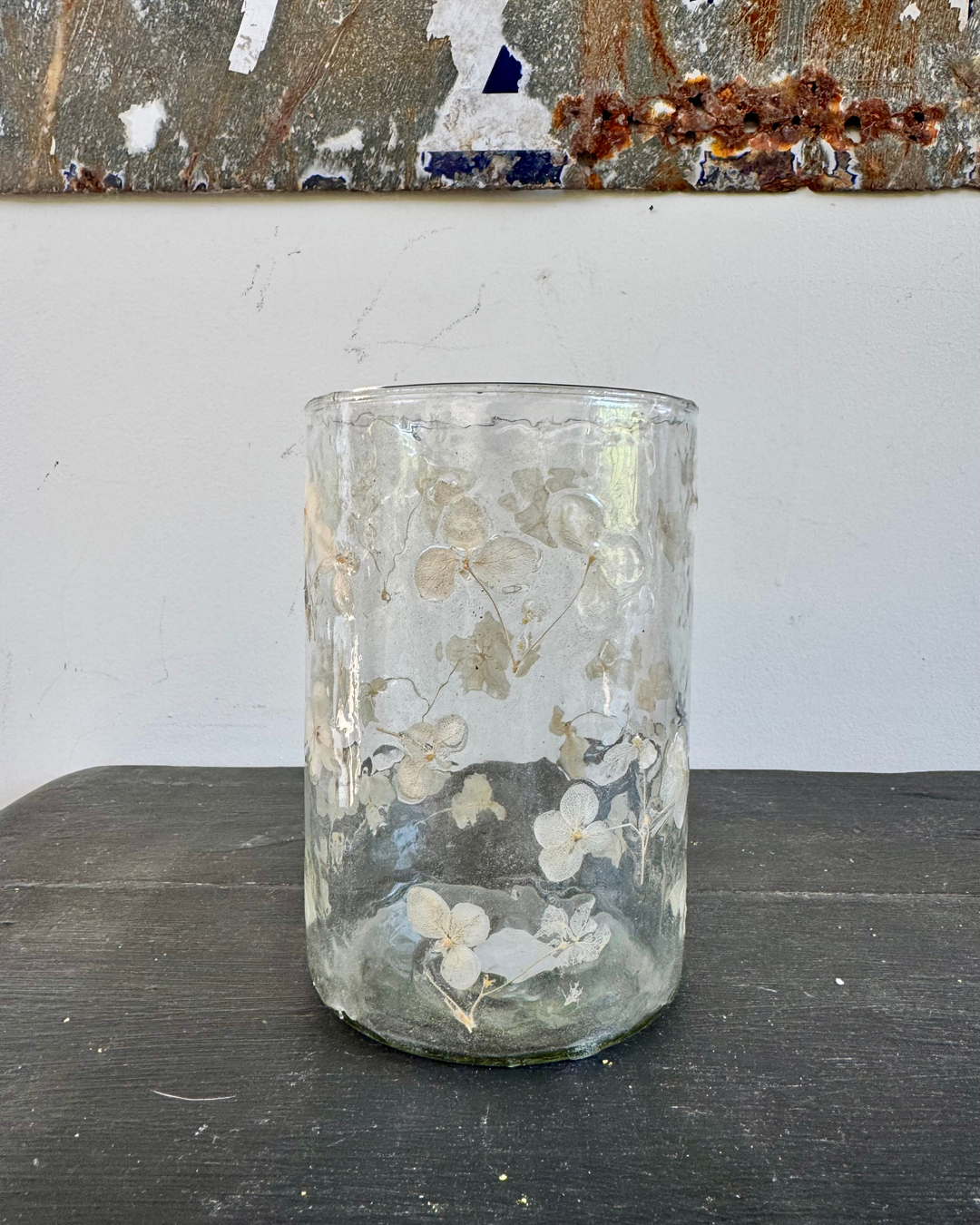 Botanical Recycled Glass Vase / Candle Holder – 15cm
