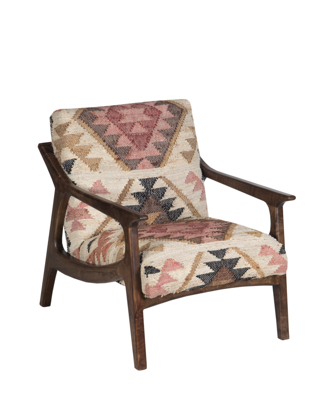 Kilim Upholstered Mango Wood Armchair