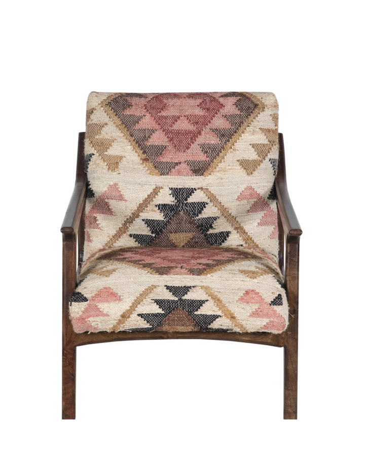 Kilim Upholstered Mango Wood Armchair