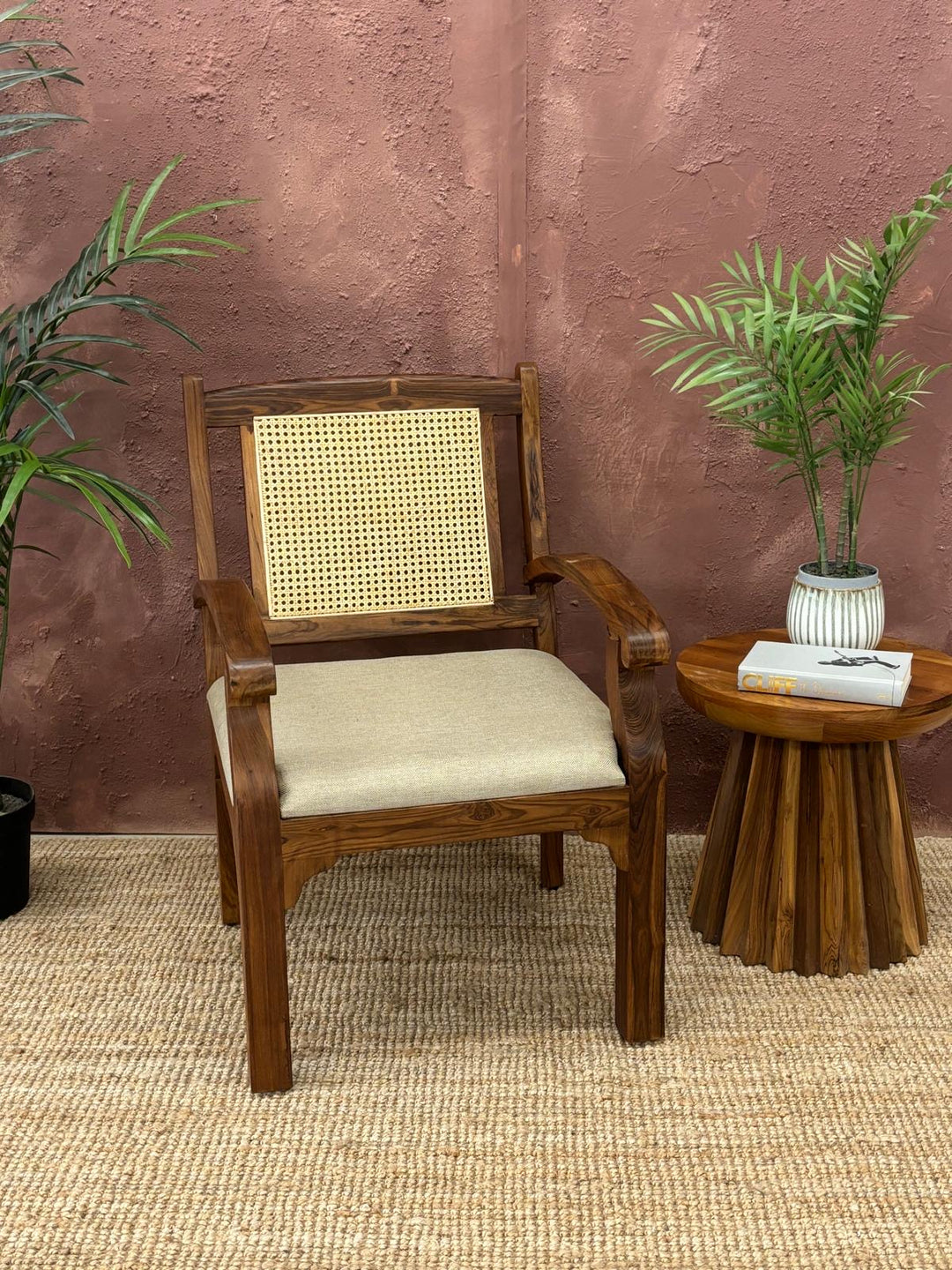 Mango Wood & Cane Chair