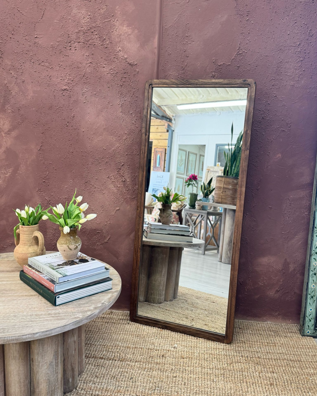 Mango Wood Wall or Floor Mirror – Natural Grain Finish