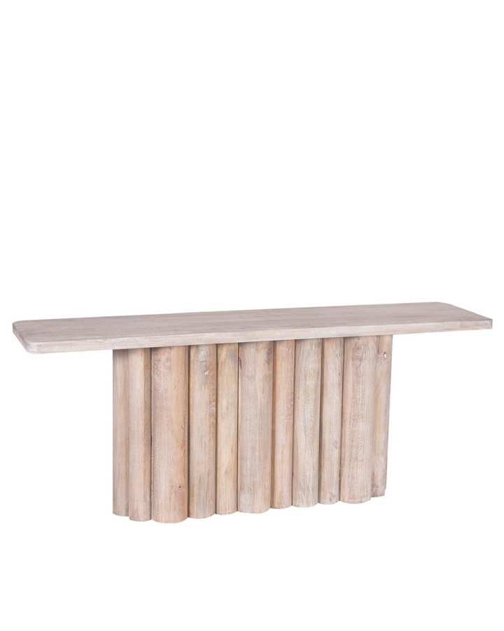 Mango Wood Console Table – Bleached & Limewashed Finish