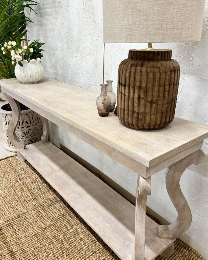 Hand Carved Mango Wood Console Table