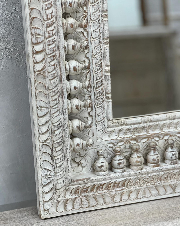 Exquisite Hand-Carved Large Square Mirror