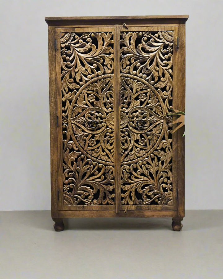 Beautiful Hand Carved Mango Wood Wardrobe