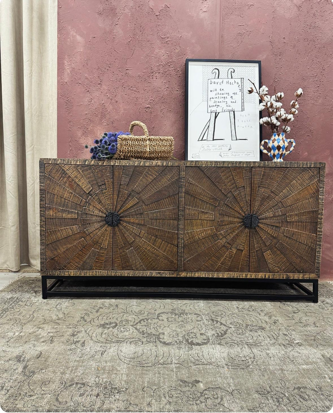 Mumbai Mango Wood Four-Door Sideboard - (KHSD122/3)