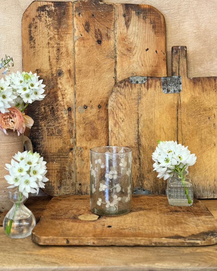 Botanical Recycled Glass Vase / Candle Holder – 15cm