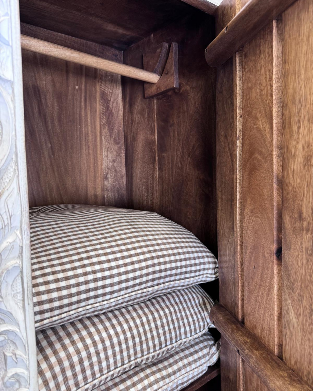 Hand-Carved Mango Wood Wardrobe