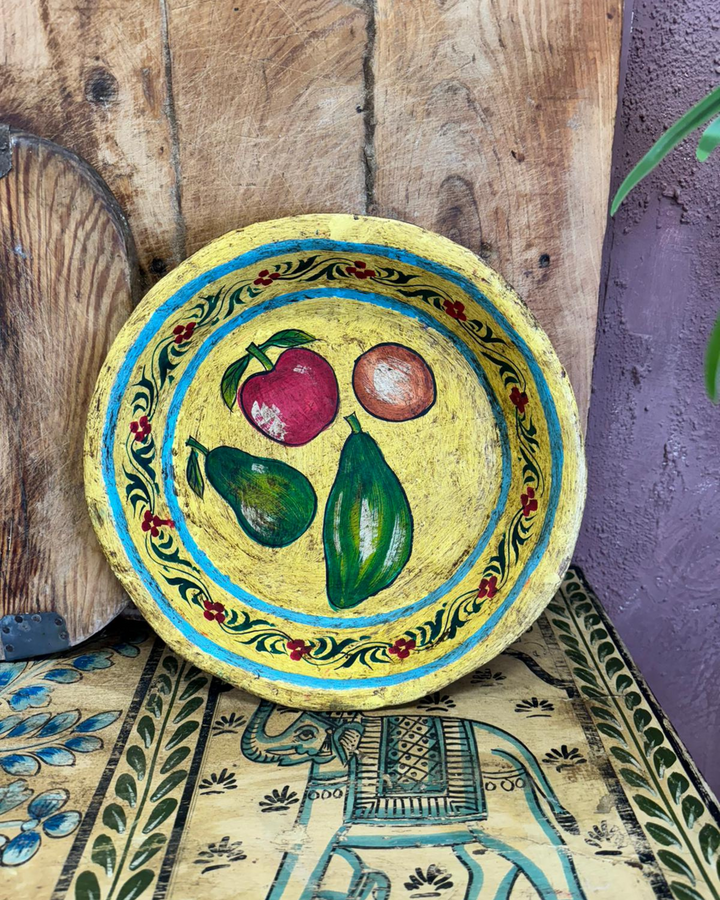 Hand-Painted Paper Mâché Fruit and Vegetable Decorative Bowls (Set of 2) - 30cm