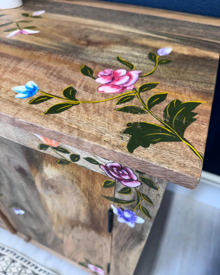 Hand-Painted Mango Wood 2 Door Sideboard