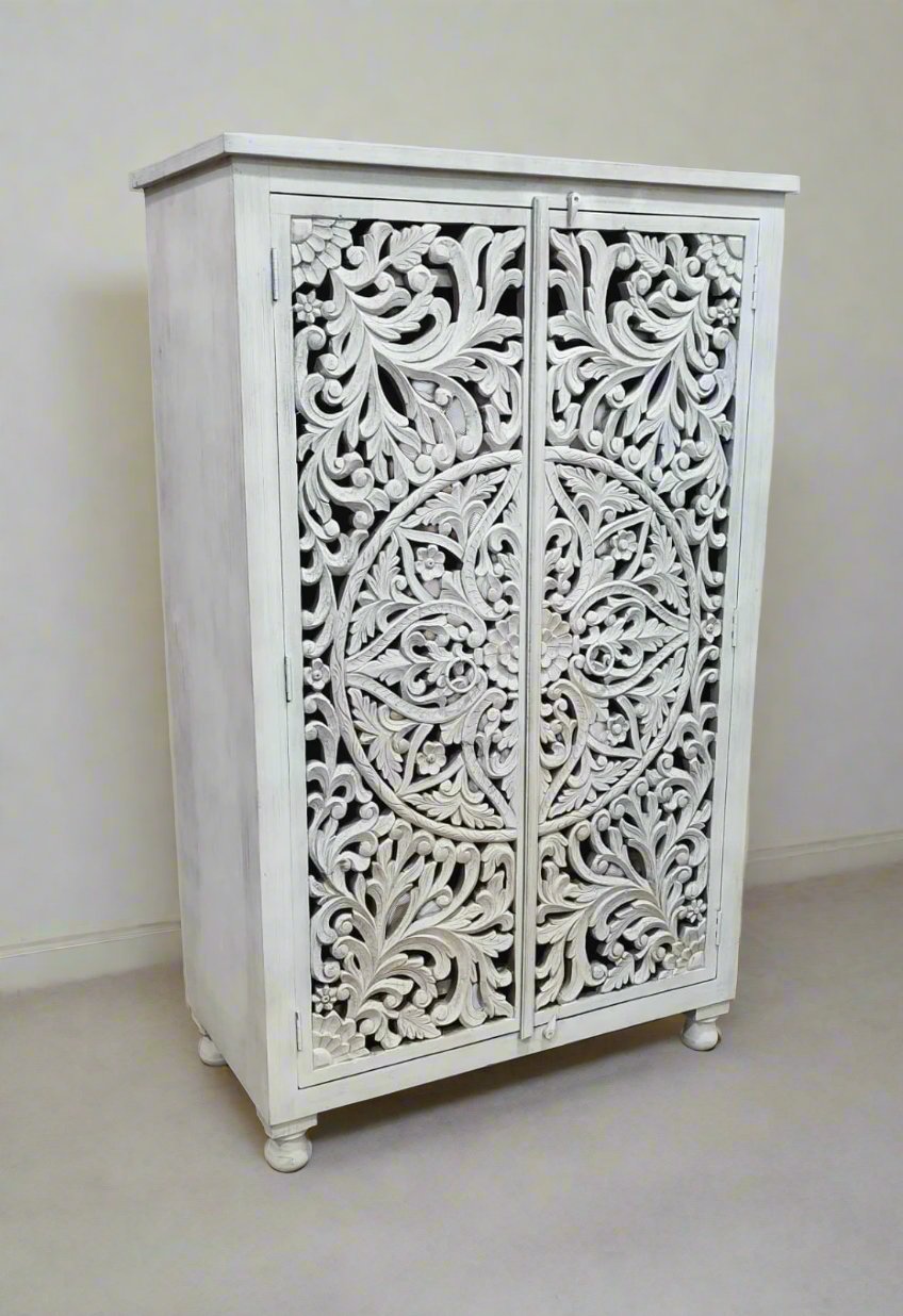 Beautiful Hand Carved Mango Wood Wardrobe