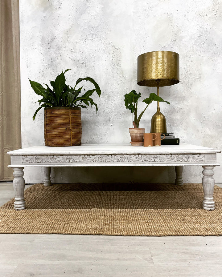 Whitewashed Mango Wood Coffee Table