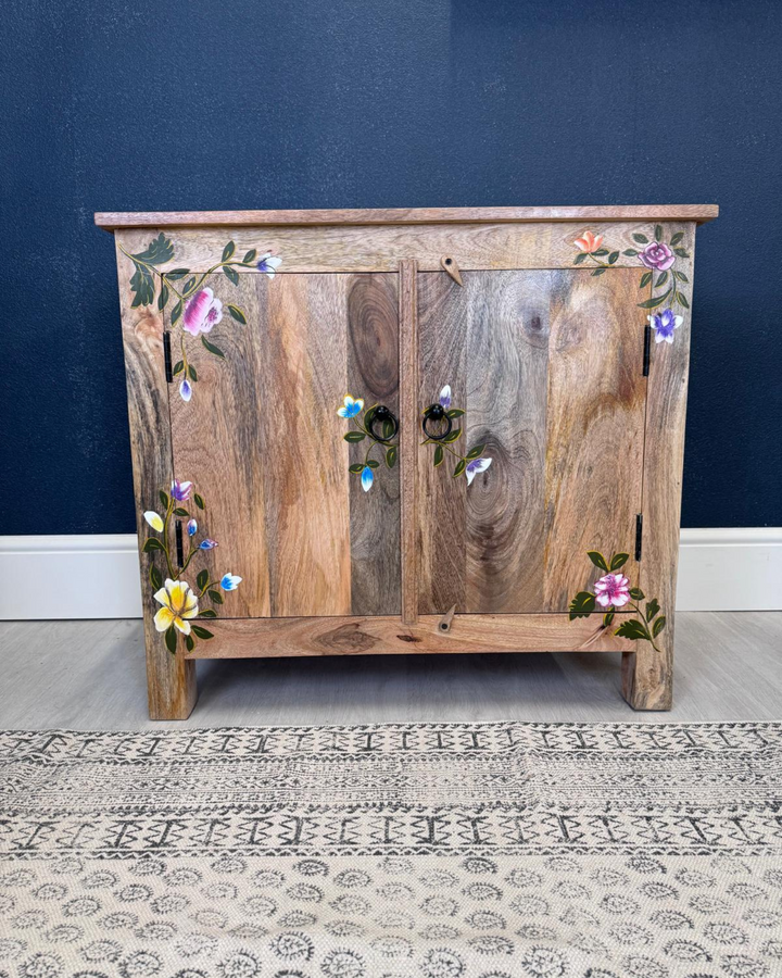 Hand-Painted Mango Wood 2 Door Sideboard