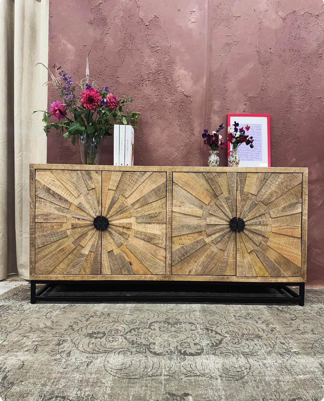 Mumbai Mango Wood Four-Door Sideboard - (KHSD122/3)