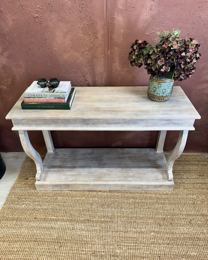 Elegant Hand-Carved Mango Wood Console Table