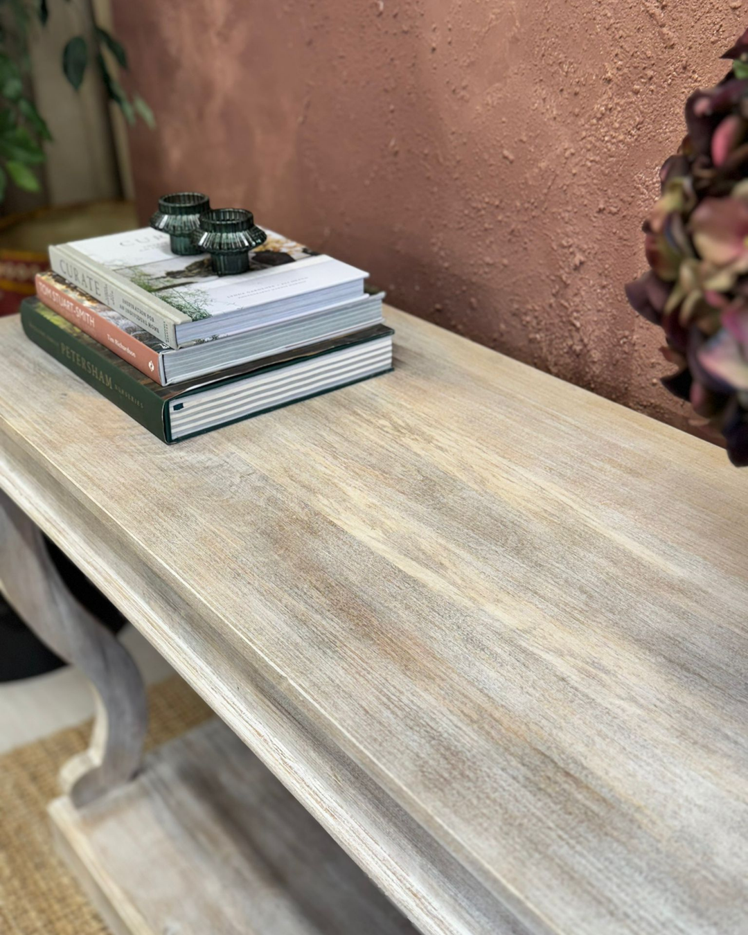 Elegant Hand-Carved Mango Wood Console Table